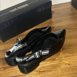 Cape Robbin black patent leather slingback flats-shoes size 7.5 new in box